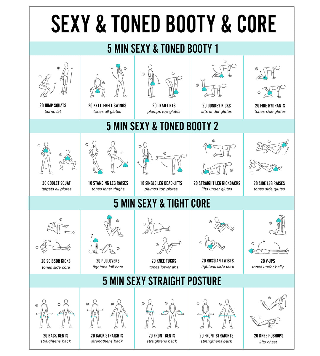 Booty Hiit Exercises Glute Workout Circuit 20 Minute Hiit Core